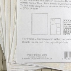 10 Mrs Grossmans Papier Blocks Blanc Stickers White Homemade Paper Rustic Ivory