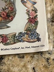 VINTAGE Gallery Graphics Tea Pots And Tea Cups 30 Piece Sticker Sheet Set New