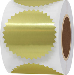 300Pcs 2 Inch Bright Gold Metallic Certificate Sealing Labels with Serrated Edge