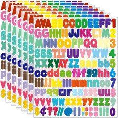 Alphabet Sticker, 1»Inch 12 Sheets Multicolor Letter Stickers, Self-Adhesive Vi