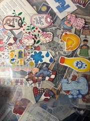 Large Scrapbooking Sticker Ephemera Lot School Baby Holiday Plus Binder Sleeves