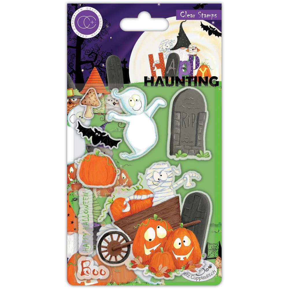 New Craft Consortium A5 Clear rubber Stamp set HALLOWEEN PUMPKINS free USA ship