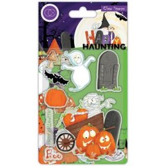 New Craft Consortium A5 Clear rubber Stamp set HALLOWEEN PUMPKINS free USA ship