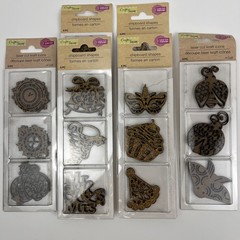 Crafters Square Laser Cut Kraft Words Shapes Icons 1.5 Inch 6 Pc Lot of 6