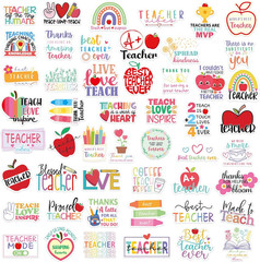 100 Pcs Teacher Stickers Teacher Appreciation Gifts Bulk Vinyl Waterproof Sticke