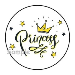 30 PRINCESS ENVELOPE SEALS LABELS STICKERS 1.5″ ROUND STARS CROWN PARTY FAVORS