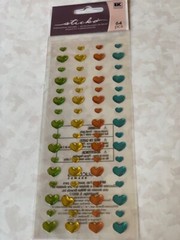 STICKO EK SUCCESS EPOXY STICKERS BRIGHT HEART MULTI-COLOR-SIZE HEARTS 64PCS