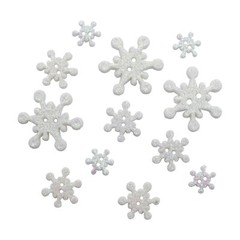 Buttons Galore 50+ Assorted SNOW Snowflakes Theme Buttons for Sewing & Crafts