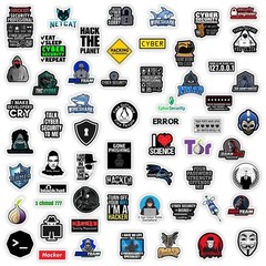 Cybersecurity & Hacker-Themed Waterproof Vinyl Stickers for Tech, Coding, etc