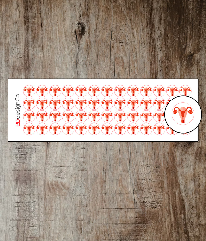 Ovulation Planner Reminder Stickers 52 Matte or Glossy Paper Kiss Cut (#155)