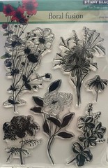 New Penny Black Rubber Stamp Set Spring FLORAL FUSION flower clear free USA ship
