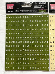 MY LITTLE SHOEBOX Scrapbook Mini Alphabet Stickers Apple Green & Cream 460 x 2