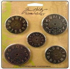 Metal Timepieces by Idea-Ology, 5 per Pack, Various Sizes, Antique Finishes, TH