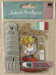 Travel 7 PC ITALY LOT~ Topper, Dimensional Stickers, MINI Die-cuts, Etc~ ALL NEW