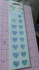 Vintage Mrs Grossmans Stickers Sparkle Hearts Silver 2 Sheets New In Pack