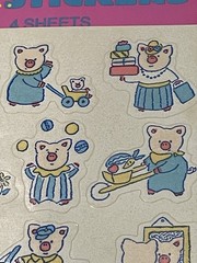Vintage Ambassador Cute Animal Pigs Piggy Stickers 4 Sheets NIP NOS