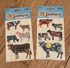 Vintage Sandylion Cows On Parade Paintings & Fabrics Patterns Stickers 4 Sheets