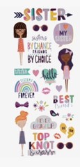 I ❤️ My Sister Best Friend Phrase Word Scrapbook Stickers 5”x12”