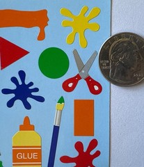 PAINT SUPPLIES Binder Stickers(26pc)Sticko…Paintbrush…Glue…Easel…Scissors…School