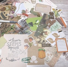 Fall Junk Journal & Planner Decor Kit Autumn Halloween Scrapbook Lot Ephemera