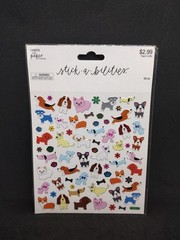 Puppies And Dogs THE PAPER STUDIO STICKERS SILVER OUTLINED MULTICOLOR CATS 68pcs