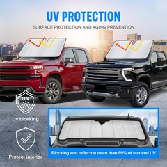 Windshield Sun Shade Compatible with Chevrolet Silverado & GMC Sierra 1500/25…