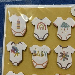Baby Tshirt Scrapbook Embellishments Set Of 9 New Rainbow Approx 1×2 Inches