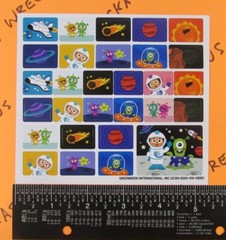 Space Astronaut Aliens Comet Planets Rocket Ship Small Sticker Sheet