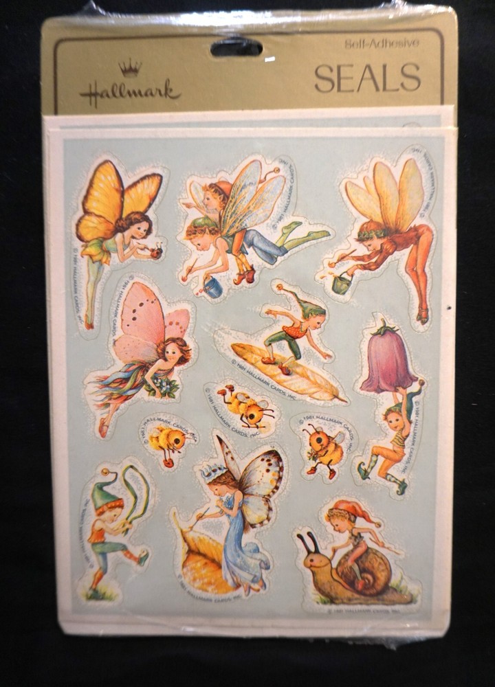 VTG Hallmark Stickers Seals Fairy Pixie 1981 New Sealed Package 4 Sheets