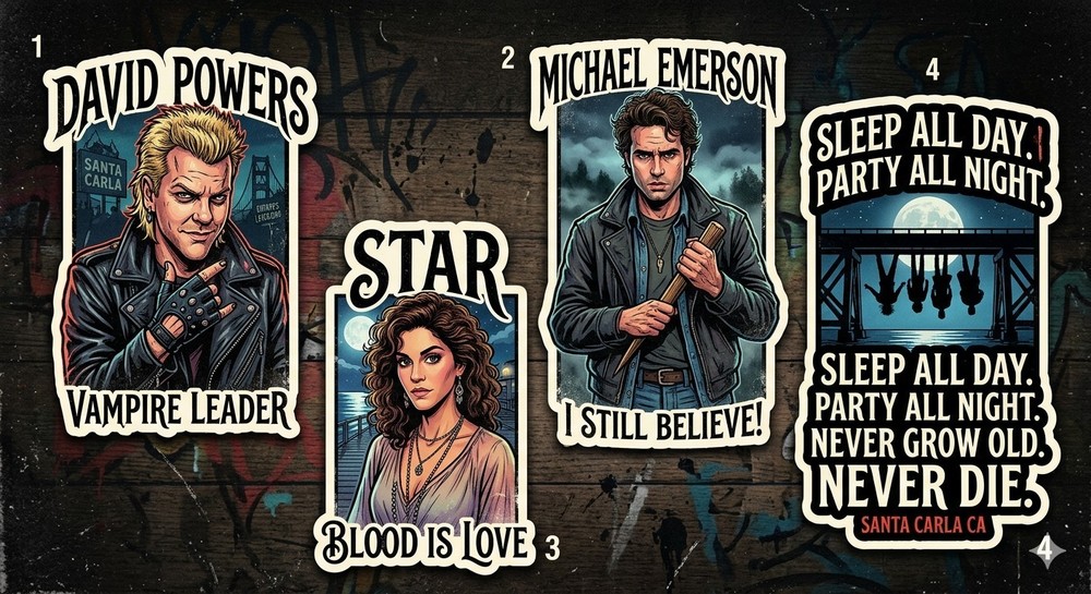 4 Pcs The Lost Boys Stickers Decals Journal Phone Laptop Etc