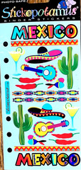 Mexico Sombrero Guitar Flamenco Chili Pepper Margarita Travel Sticko Stickers