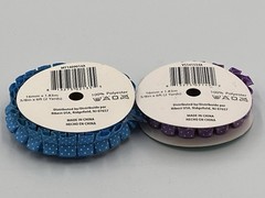 Lot 2 Ruffle Ribbon Spool 5/8in Polka Dot Grosgrain Blue Purple Hair Bow Trim