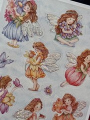 VTG Hallmark Cards Fairies w/Glittered Wings Butterflies Flowers Sticker Sheet