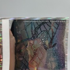 Vtg Scholastic Holographic Sticker Tarantula Spider Web Property Of Book Plate