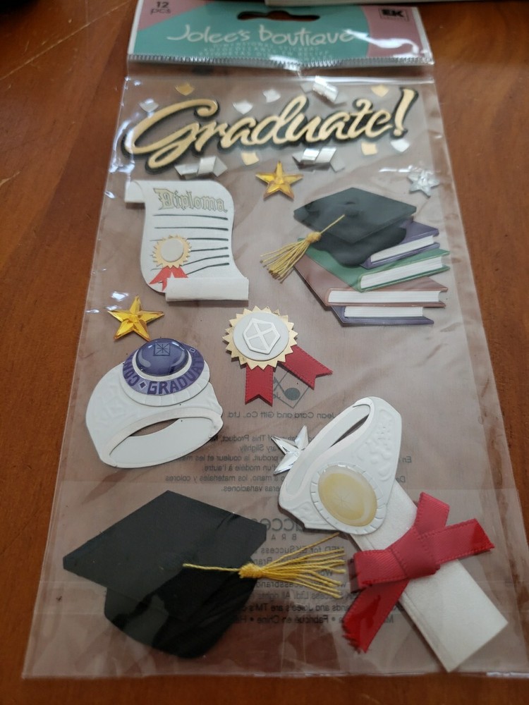 EK Success Jolee’s Boutique Dimensional stickers GRADUATE 12pcs 2009 50-500891