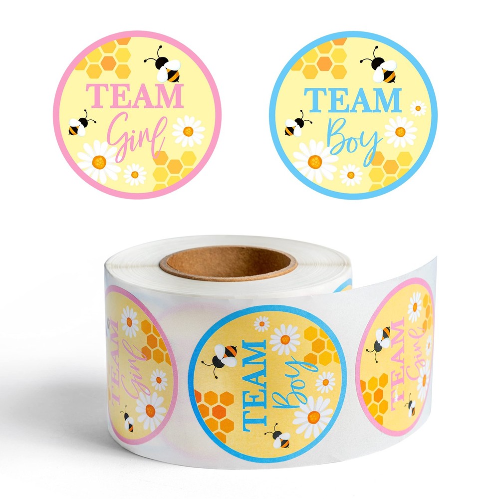 500Pcs Bumble Bee Gender Reveal Stickers Little Honey Bee Party Supplies Favo…