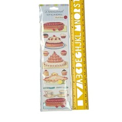 Cake & Tea Stickers Punch Studio Dimensional Design Acid-Free NIP