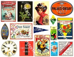 French Sticker, Paris Set, Deluxe Victorian Travel Theme Label, France, 3 Sheets