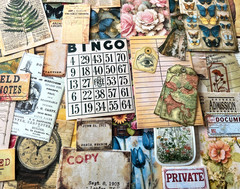 #799 – 20 small pcs – VINTAGE BUTTERFLY FLORAL SCRAPBOOK JUNK JOURNAL KIT / LOT