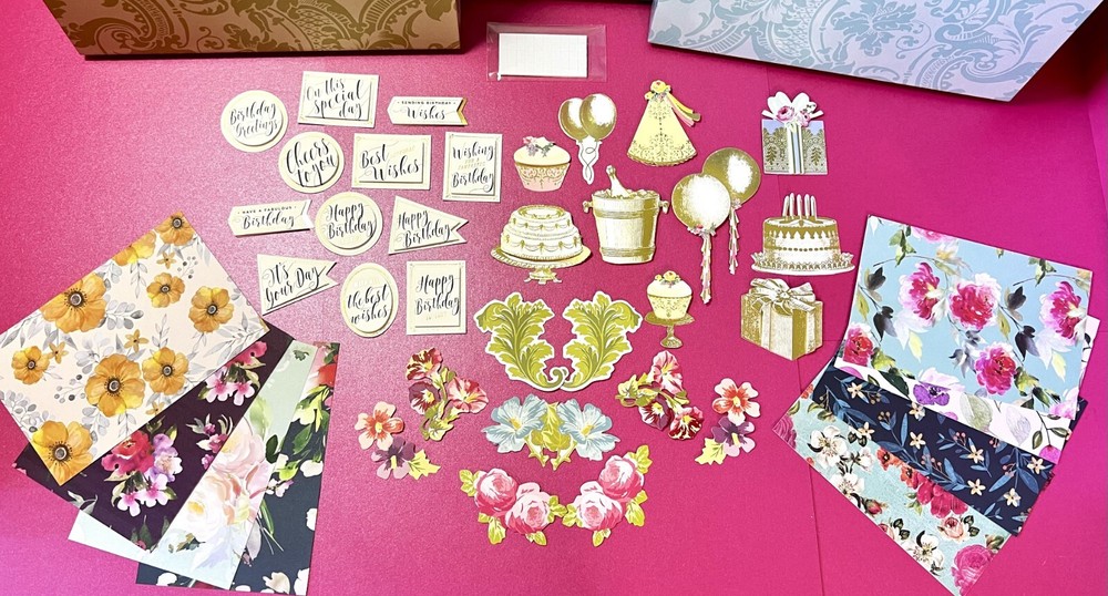Anna Griffin’s Birthday 3D Sentiments & Gold Foil Embellishments + More 40 PCS +