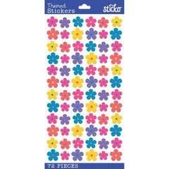 Crafts Stickers Sticko Mini Flowers Repeats Blue Yellow Pink Purple