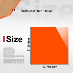 12×12 Colored Acrylic Sheets 1/8″ Thick – 3mm Plexiglass for DIY Crafts, Tableto