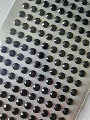CraftbuddyUS 160pcs x 5mm BLACK Self Adhesive Rhinestone Gems, DIY Craft