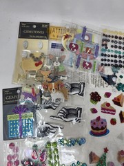 Lot of Craft Stickers & Embellishments Gemstones Puffy Stickers Scrapbook Supply