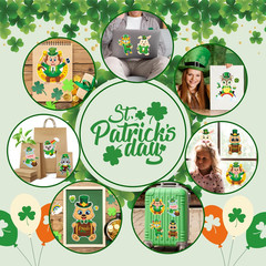 24 Sheets St. Patrick’S Day Stickers for Kids, Make a Face Sticker Irish Theme S