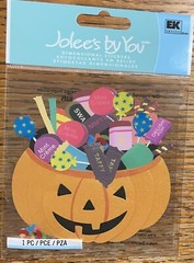 Jolees PUMPKIN Basket Bucket Trick or Treat Halloween Candy Scrapbook Stickers