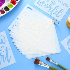 16 PCS Inspirational Word Stencil Motivational Quote Reusable Polyester Film Tem