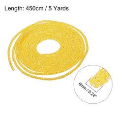 5 Yard 6mm Glitter Sequins Rope Sequins Rhinestone Cord, Yellow
