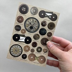Vintage Style Button Stickers Scrapbooking Junk Journal Collage Card Making