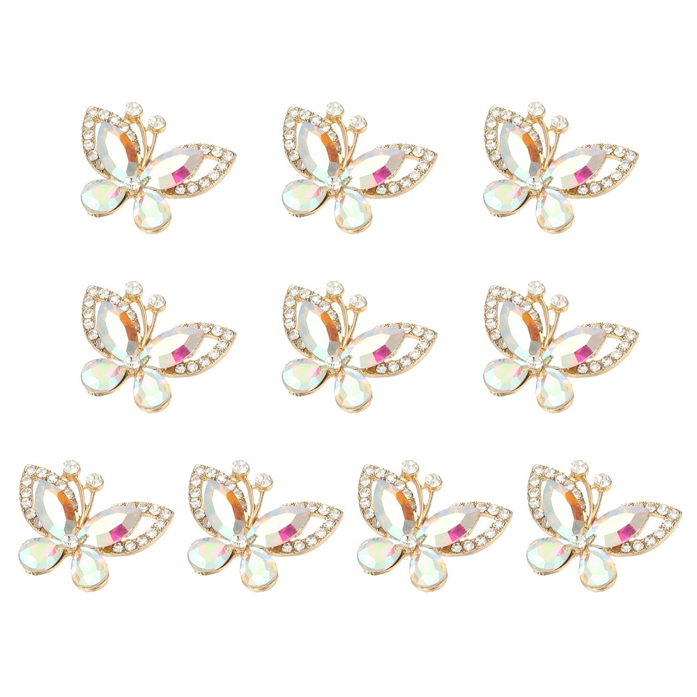 10Pcs Butterfly Rhinestone, Crystal Butterflies for Crafts, Ab Color